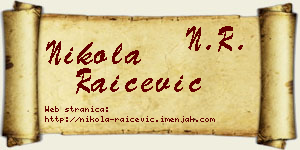 Nikola Raičević vizit kartica